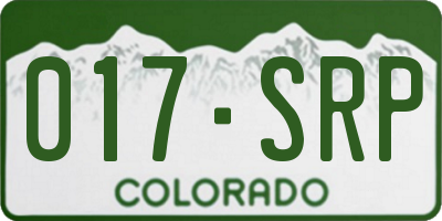 CO license plate 017SRP