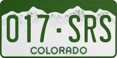 CO license plate 017SRS