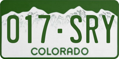 CO license plate 017SRY