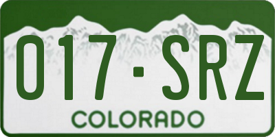 CO license plate 017SRZ