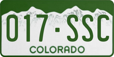CO license plate 017SSC
