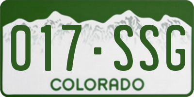CO license plate 017SSG