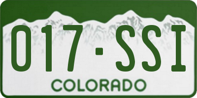 CO license plate 017SSI
