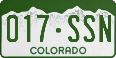 CO license plate 017SSN
