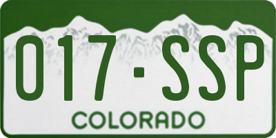 CO license plate 017SSP