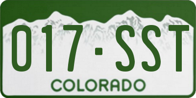 CO license plate 017SST