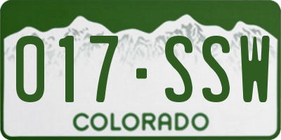 CO license plate 017SSW