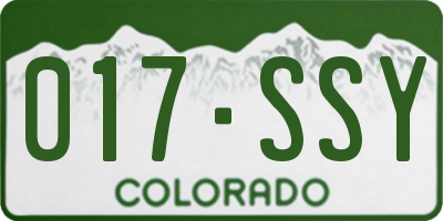 CO license plate 017SSY