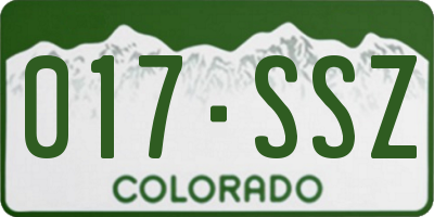 CO license plate 017SSZ