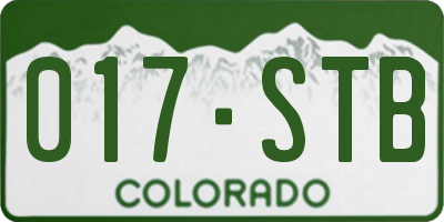 CO license plate 017STB