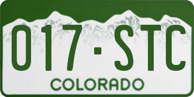 CO license plate 017STC