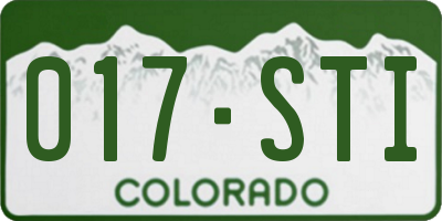 CO license plate 017STI