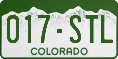 CO license plate 017STL