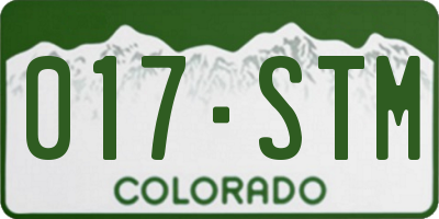 CO license plate 017STM