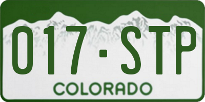 CO license plate 017STP