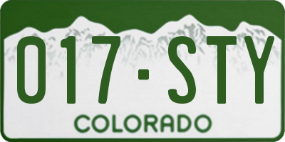 CO license plate 017STY