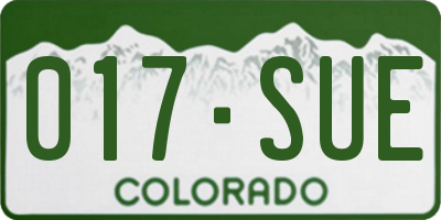 CO license plate 017SUE