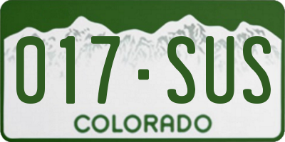 CO license plate 017SUS