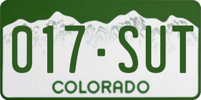 CO license plate 017SUT