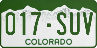 CO license plate 017SUV