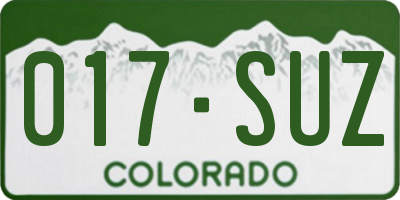 CO license plate 017SUZ