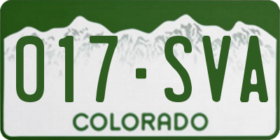 CO license plate 017SVA