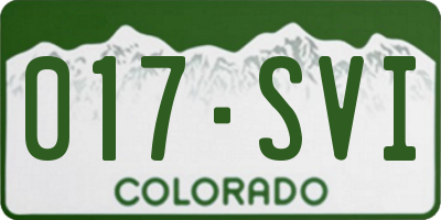 CO license plate 017SVI