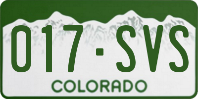 CO license plate 017SVS