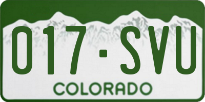 CO license plate 017SVU