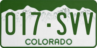 CO license plate 017SVV
