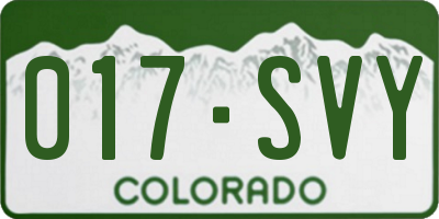 CO license plate 017SVY