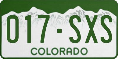 CO license plate 017SXS