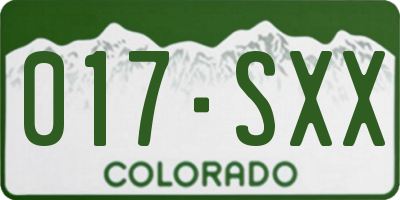 CO license plate 017SXX