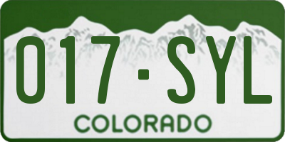 CO license plate 017SYL
