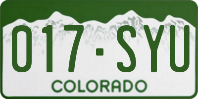 CO license plate 017SYU