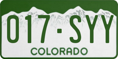 CO license plate 017SYY