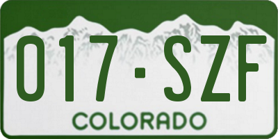 CO license plate 017SZF