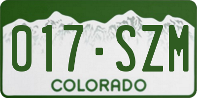 CO license plate 017SZM