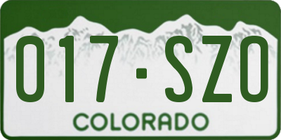 CO license plate 017SZO