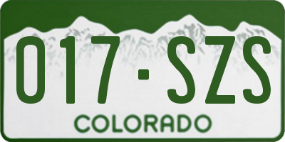 CO license plate 017SZS