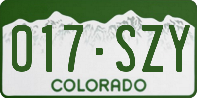 CO license plate 017SZY