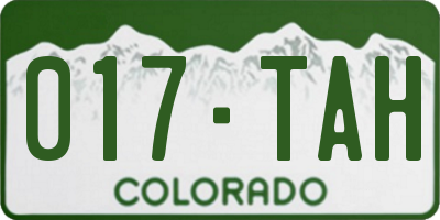 CO license plate 017TAH