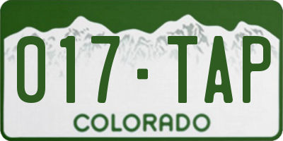 CO license plate 017TAP