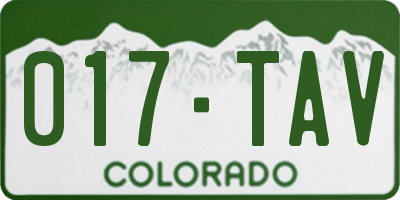 CO license plate 017TAV