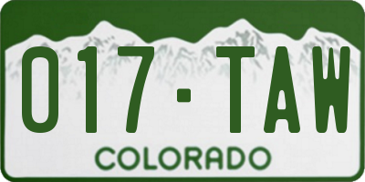 CO license plate 017TAW