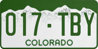 CO license plate 017TBY