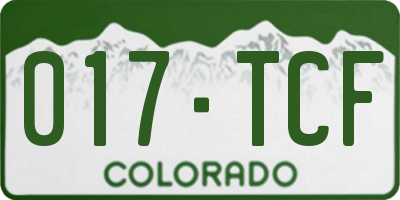 CO license plate 017TCF