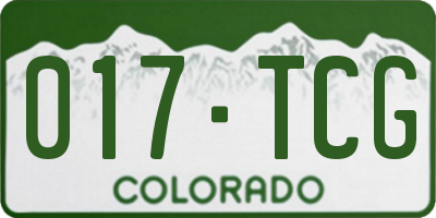 CO license plate 017TCG
