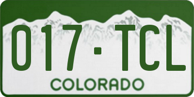 CO license plate 017TCL