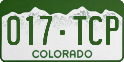 CO license plate 017TCP